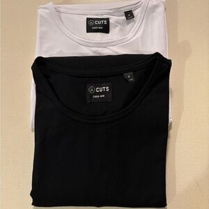 Men's CUTS Black and White Long Sleeve T-Shirt Pack XL